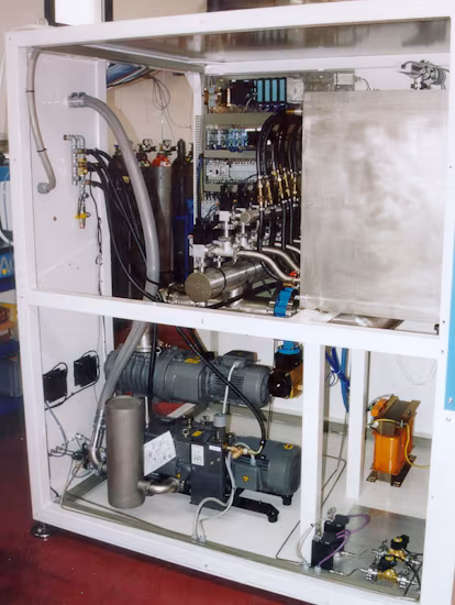 PC216 plasma desmearing system open panel side view historic photo