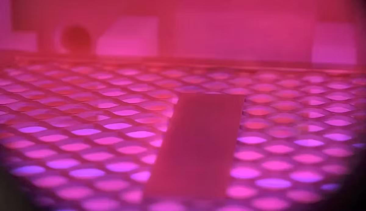 Plasma chamber view with argon plasma