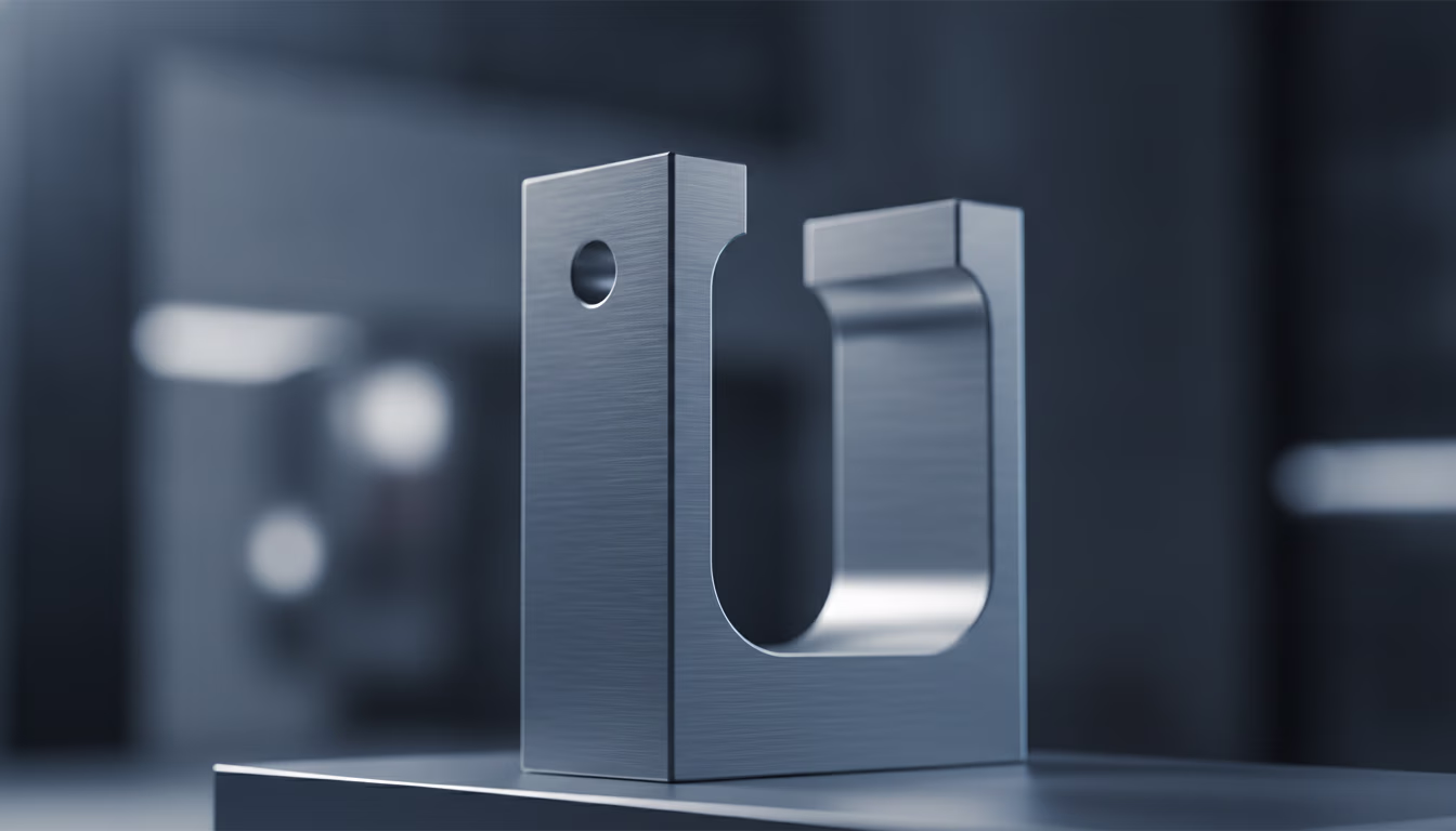 A machined titanium structural bracket for an aerospace assembly