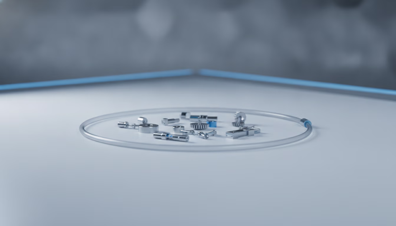 A medical catheter tube and micro-machined device components arranged in a cleanroom